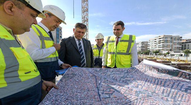 Başkan Tugay metro şantiyelerini inceledi