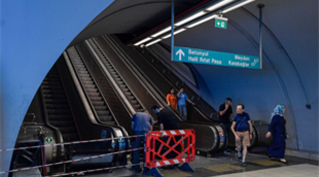 Büyükşehir'den Üçyol Metro İstasyonu'ndaki yürüyen merdivenlere inceleme